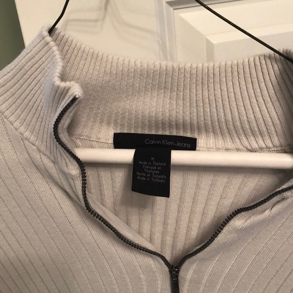 Calvin Klein Half Zip Ribbed Sweater - Picture 3 of 4